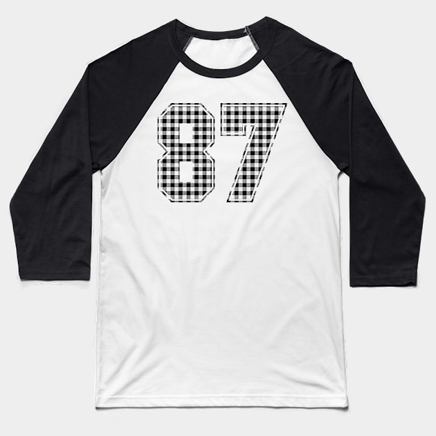 Plaid Number - 87 - Dark Baseball T-Shirt by tavare